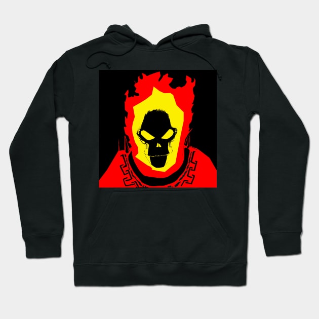 the ghost in flames and chains Hoodie by jorge_lebeau